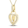 Thumbnail Image 2 of Diamond Heart Pendant Necklace 1/4 ct tw Round 10K Yellow Gold 18&quot;