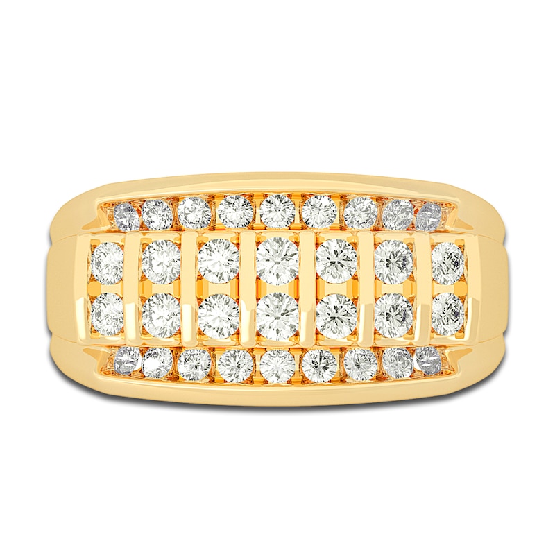 Main Image 3 of Men's Diamond Ring 1-1/2 ct tw Round 14K Yellow Gold