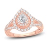 Thumbnail Image 1 of Diamond Engagement Ring 1 ct tw Pear/Round 14K Rose Gold