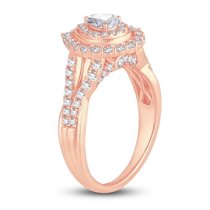 Main Image 2 of Diamond Engagement Ring 1 ct tw Pear/Round 14K Rose Gold