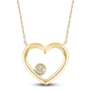 Thumbnail Image 1 of High-Polish Heart Necklace Diamond Accents 14K Yellow Gold 18&quot;