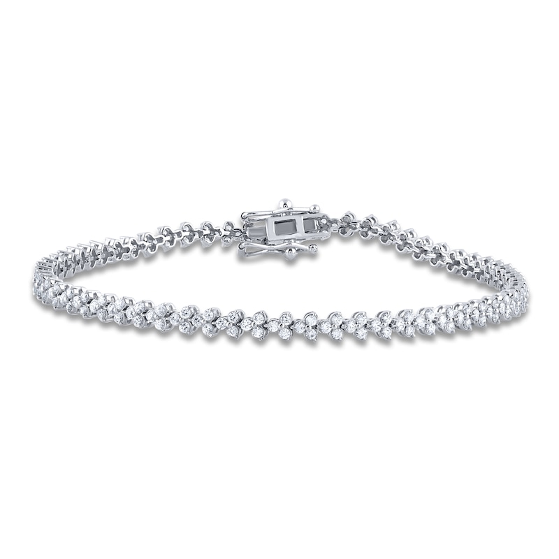 Main Image 1 of Diamond Tennis Bracelet 2 ct tw Round 14K White Gold 7&quot;