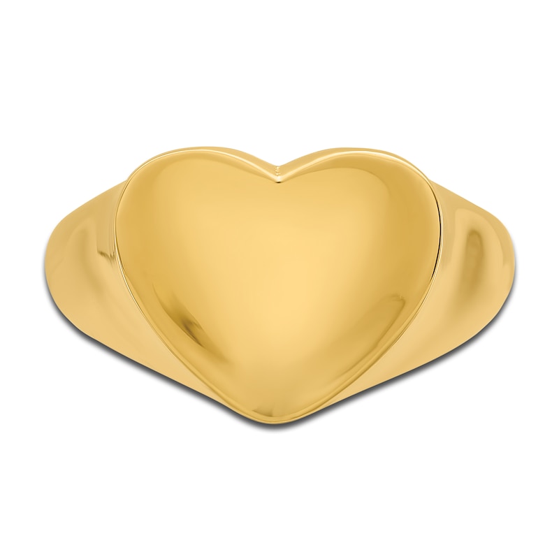 High-Polish Heart Signet Ring 14K Yellow Gold