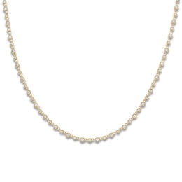 Diamond Bezel Tennis Necklace 3 ct tw 14K Yellow Gold 24&quot;