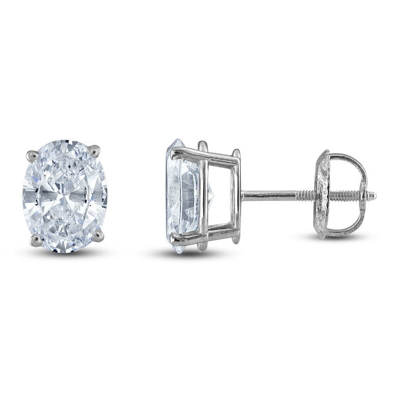 Oval-Cut Lab-Created Diamond Solitaire Stud Earrings 1 ct tw 14K White Gold (F/SI2)