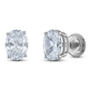 Thumbnail Image 1 of Oval-Cut Lab-Created Diamond Solitaire Stud Earrings 1 ct tw 14K White Gold (F/SI2)