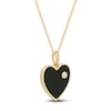 Thumbnail Image 2 of Black Onyx & Diamond Accent Heart Necklace 14K Yellow Gold 17&quot;