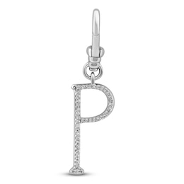 Charm'd by Lulu Frost Diamond Letter P Charm 1/15 ct tw Pavé Round 10K White Gold