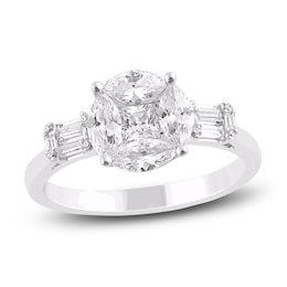 Princess & Marquise-Cut Multi-Diamond Center Engagement Ring 1 ct tw 14K White Gold