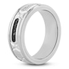 Thumbnail Image 2 of Men's Black & White Diamond Wedding Band 1/8 ct tw Tungsten Carbide 8mm