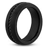 Thumbnail Image 2 of Men's Natural Black Sapphire Wedding Band Black Ion-Plated Tungsten Carbide 8mm