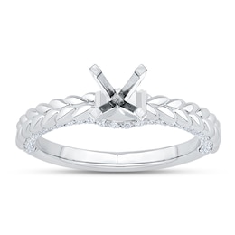 Certified Diamond Braided Engagement Ring Setting 1/3 ct tw 14K White Gold