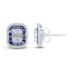 Thumbnail Image 2 of Kallati Natural Blue Sapphire & Diamond Double Frame Earrings 3/8 ct tw 14K White Gold