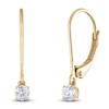 Thumbnail Image 1 of Certified Round-Cut Diamond Solitaire Drop Earrings 1/4 ct tw 14K Yellow Gold (I/I1)