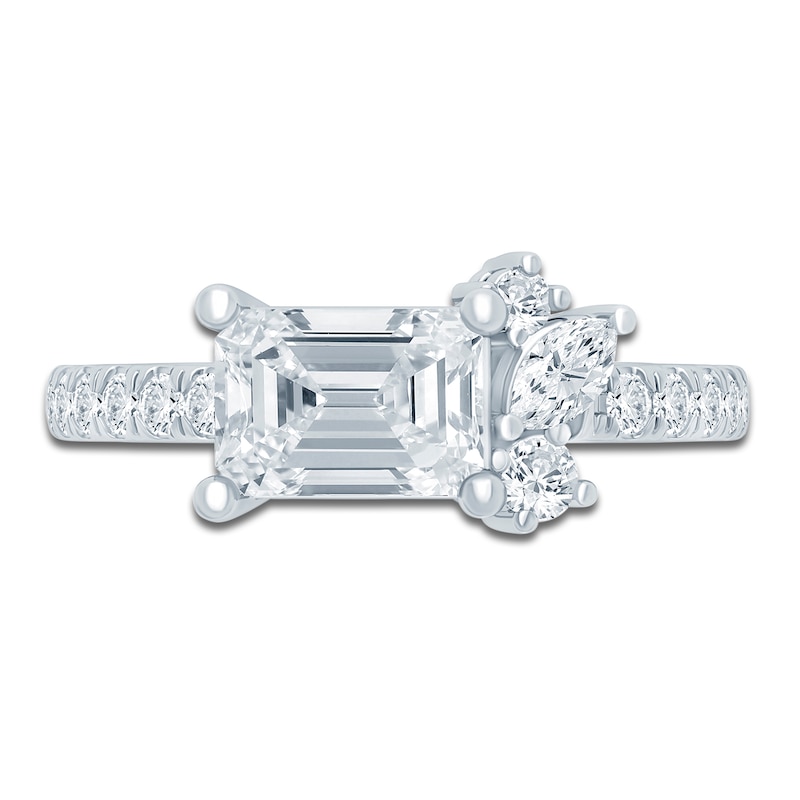 Main Image 3 of Pnina Tornai Emerald-Cut Lab-Created Diamond Engagement Ring 1-7/8 ct tw 14K White Gold