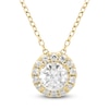 Thumbnail Image 1 of Brilliant Moments Diamond Halo Necklace 1/2 ct tw 14K Yellow Gold 18&quot;