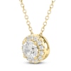 Thumbnail Image 2 of Brilliant Moments Diamond Halo Necklace 1/2 ct tw 14K Yellow Gold 18&quot;