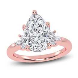 Pear-Shaped Created By Jared Studio Lab-Created Diamond Engagement Ring 3-1/6 ct tw 14K Rose Gold