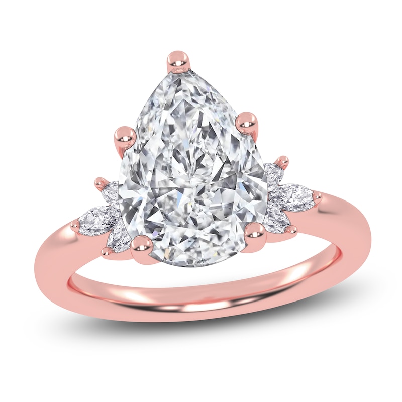 Main Image 1 of Pear-Shaped Created By Jared Studio Lab-Created Diamond Engagement Ring 3-1/6 ct tw 14K Rose Gold