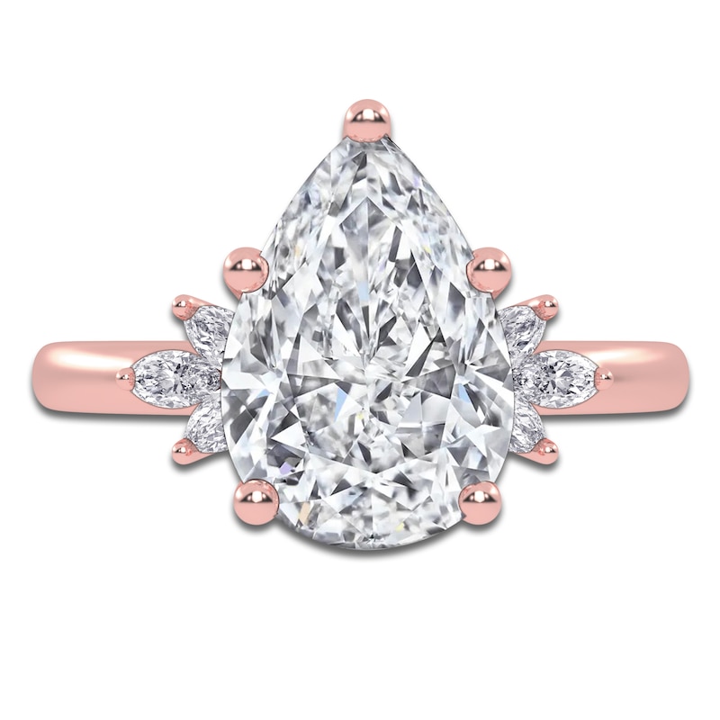 Main Image 3 of Pear-Shaped Created By Jared Studio Lab-Created Diamond Engagement Ring 3-1/6 ct tw 14K Rose Gold