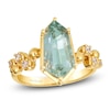 Thumbnail Image 1 of Le Vian Silhouette Elongated Shield-Cut Natural Green Quartz Ring 1/8 ct tw Diamonds 14K Honey Gold