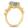 Thumbnail Image 2 of Le Vian Silhouette Elongated Shield-Cut Natural Green Quartz Ring 1/8 ct tw Diamonds 14K Honey Gold