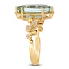 Thumbnail Image 3 of Le Vian Silhouette Elongated Shield-Cut Natural Green Quartz Ring 1/8 ct tw Diamonds 14K Honey Gold