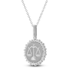 Thumbnail Image 2 of Diamond Zodiac Libra Medallion Necklace 1/3 ct tw Sterling Silver 18&quot;