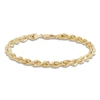 Thumbnail Image 1 of Solid Glitter Rope Chain Bracelet 5.5mm 10K Yellow Gold 8.25&quot;