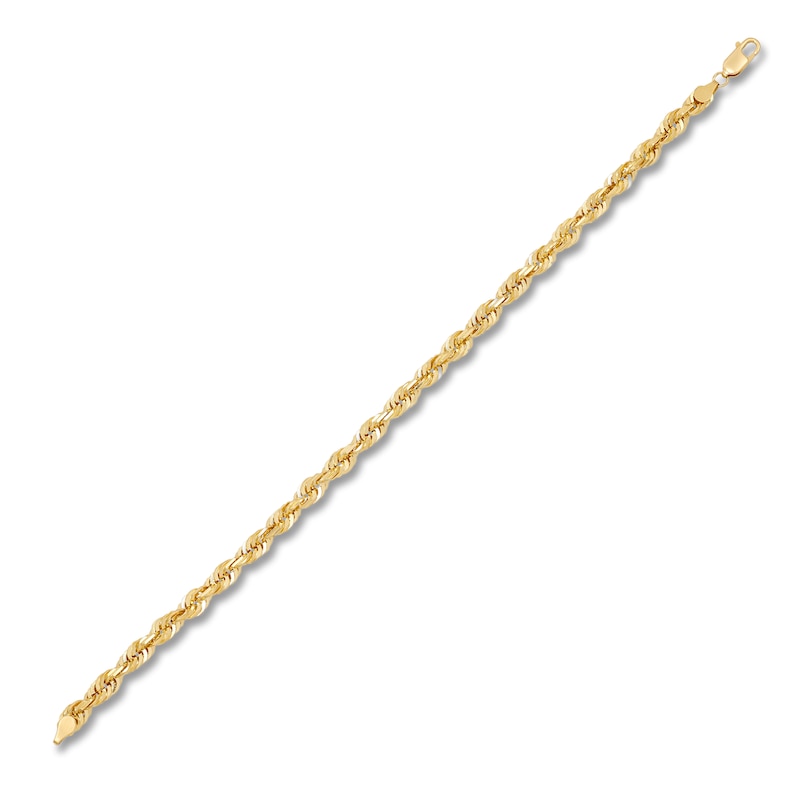 Main Image 2 of Solid Glitter Rope Chain Bracelet 5.5mm 10K Yellow Gold 8.25&quot;