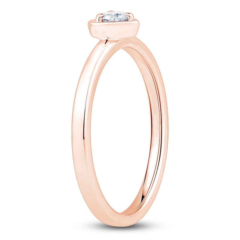 Main Image 2 of Diamond Heart-Shaped Promise Ring 1/8 ct tw 10K Rose Gold