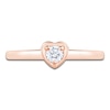 Thumbnail Image 3 of Diamond Heart-Shaped Promise Ring 1/8 ct tw 10K Rose Gold