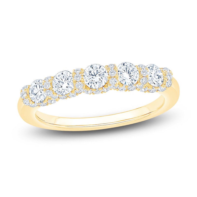 Certified Diamond Five-Stone Anniversary Ring 1 ct tw 18K Yellow Gold