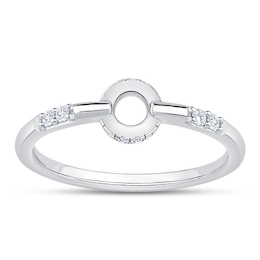 Certified Diamond Engagement Ring Setting 1/8 ct tw 14K White Gold