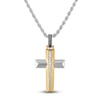 Thumbnail Image 1 of 1933 by Esquire Men's Diamond Cross Necklace 1/20 ct tw Sterling Silver with 14K Yellow Gold Plating 22&quot;