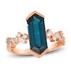 Thumbnail Image 1 of Le Vian Silhouette Hexagon-Cut Natural Blue Topaz Ring 1/4 ct tw Diamonds 14K Strawberry Gold