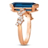 Thumbnail Image 3 of Le Vian Silhouette Hexagon-Cut Natural Blue Topaz Ring 1/4 ct tw Diamonds 14K Strawberry Gold