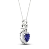 Thumbnail Image 2 of Blue & White Lab-Created Sapphire Necklace Sterling Silver