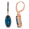 Thumbnail Image 1 of Le Vian Silhouette Oval-Cut Natural Blue Topaz Dangle Earrings 1/2 ct tw Diamonds 14K Strawberry Gold