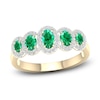 Thumbnail Image 0 of Natural Emerald & Diamond 5-Stone Ring 1/6 ct tw Round 10K Yellow Gold