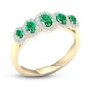 Thumbnail Image 1 of Natural Emerald & Diamond 5-Stone Ring 1/6 ct tw Round 10K Yellow Gold