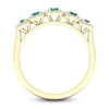 Thumbnail Image 3 of Natural Emerald & Diamond 5-Stone Ring 1/6 ct tw Round 10K Yellow Gold