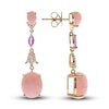 Thumbnail Image 0 of Natural Opal & Natural Pink Sapphire Earrings 1/6 ct tw Diamonds 14K Yellow Gold