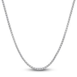 Men's Solid Wheat Chain Necklace Stainless Steel 3mm 22&quot;