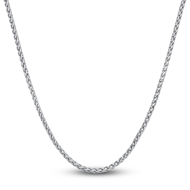 Men's Solid Wheat Chain Necklace Stainless Steel 3mm 22"