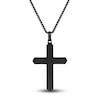 Thumbnail Image 2 of Men's Carbon Fiber Cross Necklace Stainless Steel 24&quot;