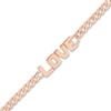 Thumbnail Image 2 of &quot;LOVE&quot; Curb Bracelet 14K Rose Gold 6.6&quot; Adj.