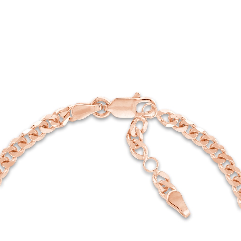 Main Image 3 of &quot;LOVE&quot; Curb Bracelet 14K Rose Gold 6.6&quot; Adj.