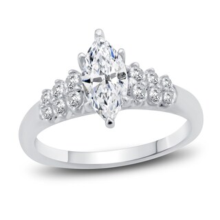 Marquise Diamond Engagement Ring 2.07 ct tw 14K White Gold DENG048