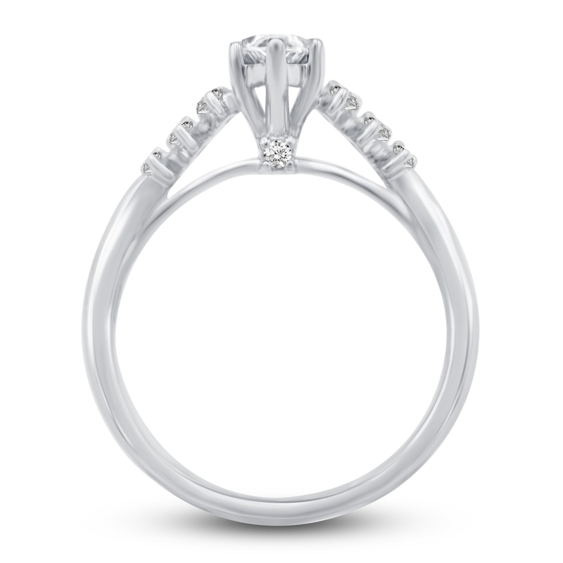 Main Image 2 of Diamond Engagement Ring 1 ct tw Marquise/Round 14K White Gold